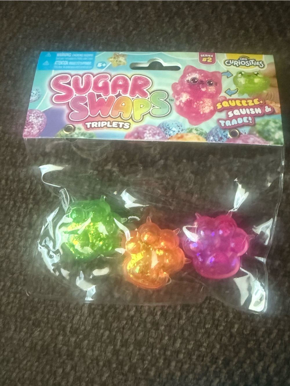 Triplets Squeeze Toys - Pink, Orange, Green